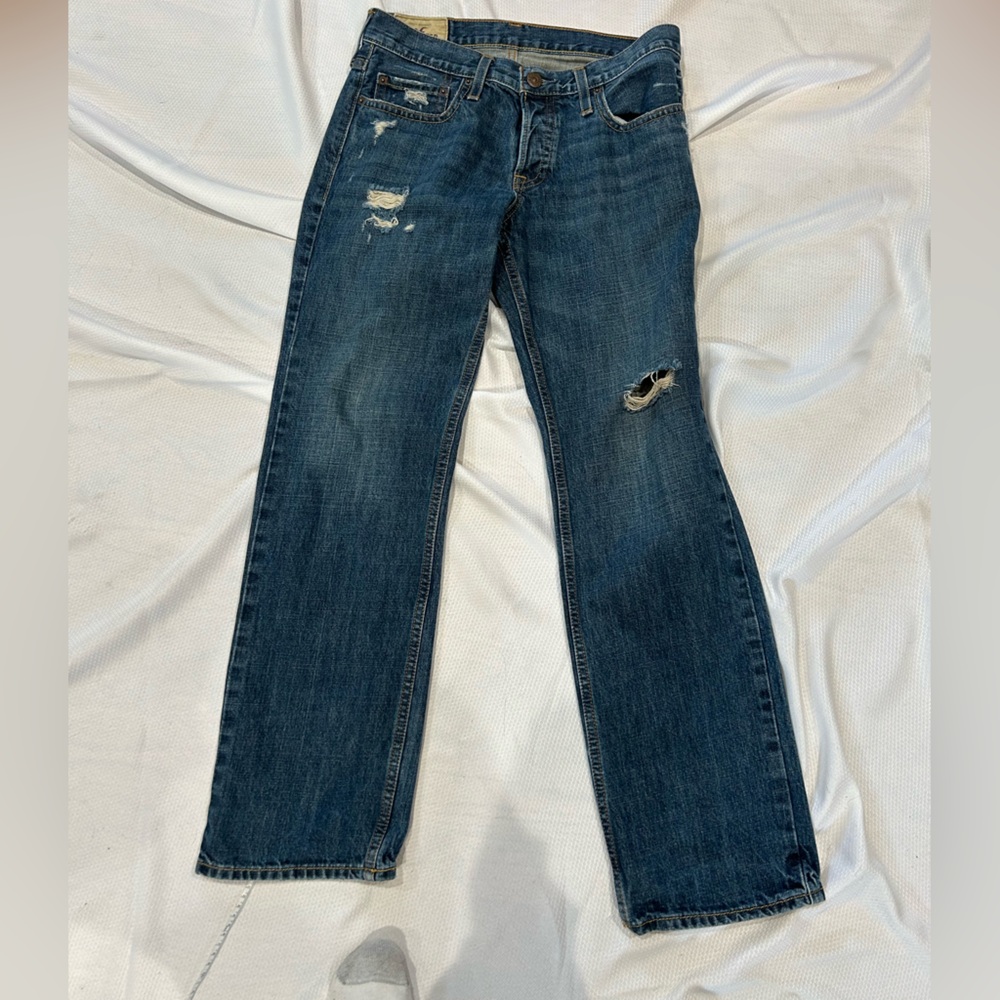 Hollister distressed classic straight leg denim jeans 30x30